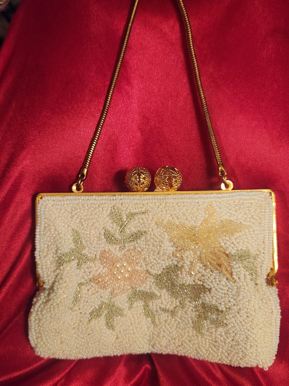 Beaded antique mini bag coin purse